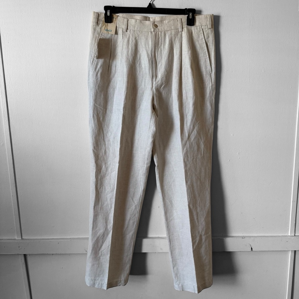 Caribbean  Linen Blend Men's Casual Pants NWT SZ 36x32
